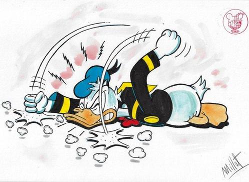 Millet - 1 Original colour drawing - Donald Duck - Vintage, Livres, BD