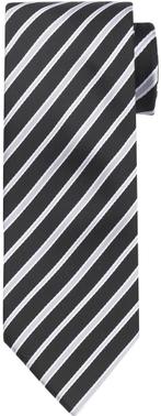 Suitable Stropdas Streep Zwart maat  Heren, Verzenden, Nieuw, Zwart, Suitable