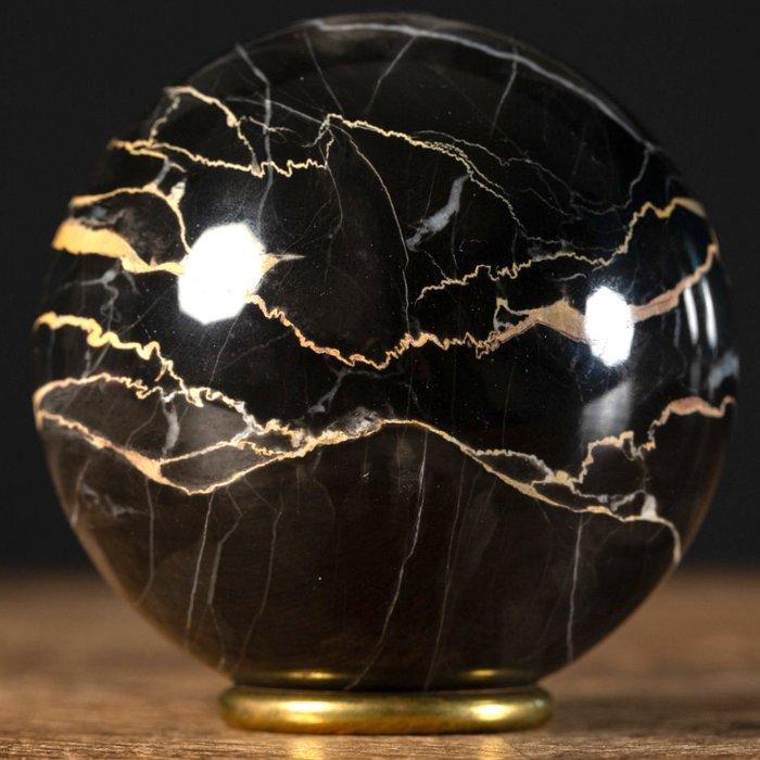 Luxe Portoro Marmer - Extra Kwaliteit - Bol - Hoogte: 80 mm, Antiek en Kunst, Curiosa en Brocante