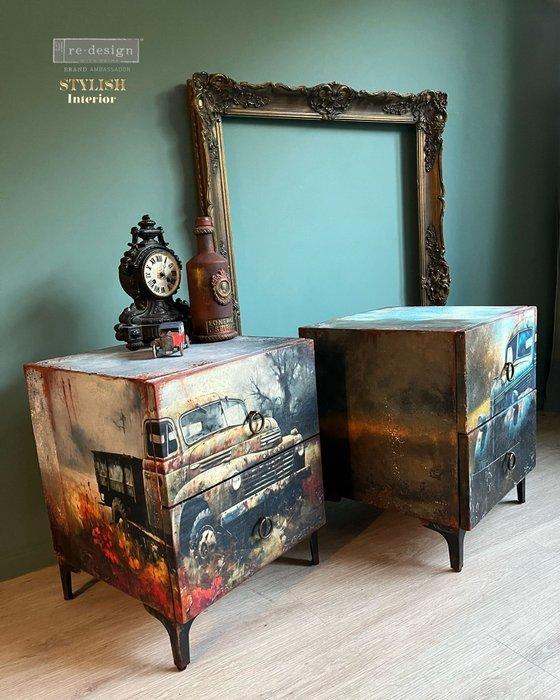 Stylish Interior - Nachtkastje (2) - Hout - Abandoned car, Antiek en Kunst, Curiosa en Brocante