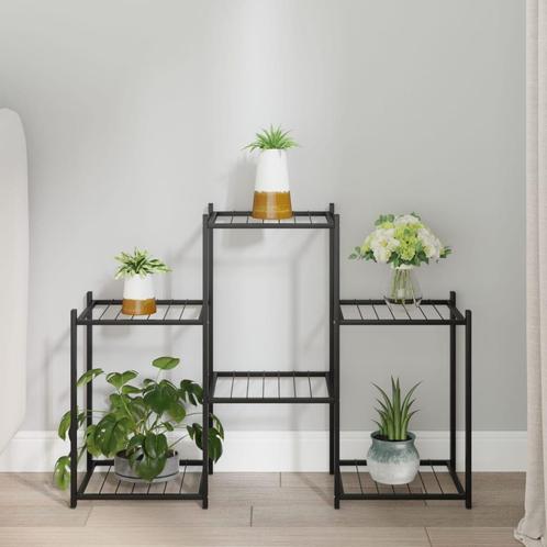 vidaXL Bloemenstandaard 83x25x60 cm ijzer zwart, Tuin en Terras, Bloembakken en Plantenbakken, Nieuw, Verzenden