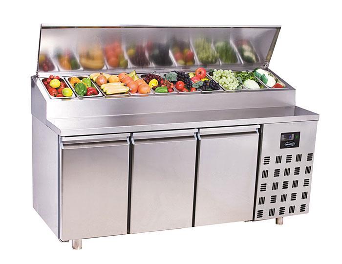 Saladette 3 Deuren 10X 1/3Gn Pan, Zakelijke goederen, Horeca | Keukenapparatuur, Koelen en Vriezen, Verzenden