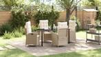 vidaXL 5-delige tuinset met kussens beige poly rattan, Tuin en Terras, Tuinstoelen, Verzenden, Nieuw