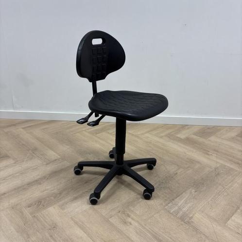 Tweedehands ergonomische werkplaats stoel, zwart, Huis en Inrichting, Bureaustoelen, Bureaustoel, Zwart, Gebruikt, Ergonomisch