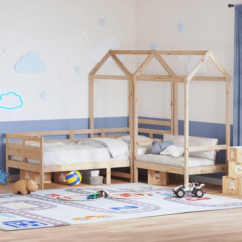 vidaXL Kinderbed met huisje en bankje massief grenenhout, Huis en Inrichting, Slaapkamer | Bedden, Nieuw, Verzenden