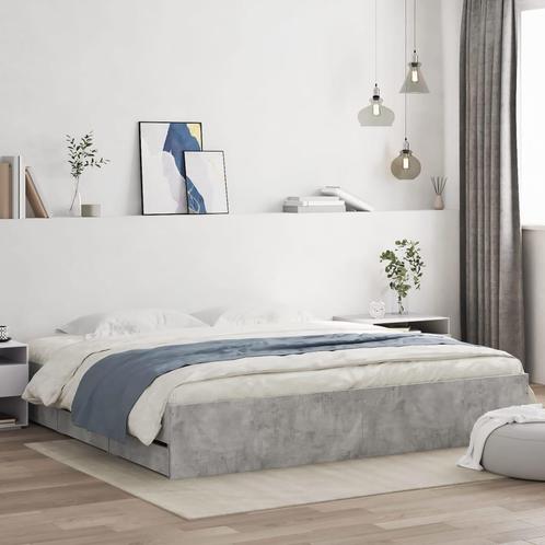 vidaXL Bedframe met lades bewerkt hout betongrijs 180x200 cm, Huis en Inrichting, Slaapkamer | Bedden, Nieuw, Verzenden