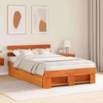 vidaXL Bedframe met lade Wasbruin 120 x 200 cm Massief, Verzenden, Nieuw