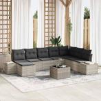 vidaXL Tuinbank Set met kussen 9 pcs Poly rattan, Tuin en Terras, Verzenden, Nieuw