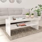 vidaXL Salontafel 100x40x40 cm bewerkt hout hoogglans wit, Maison & Meubles, Tables | Tables de salon, Verzenden