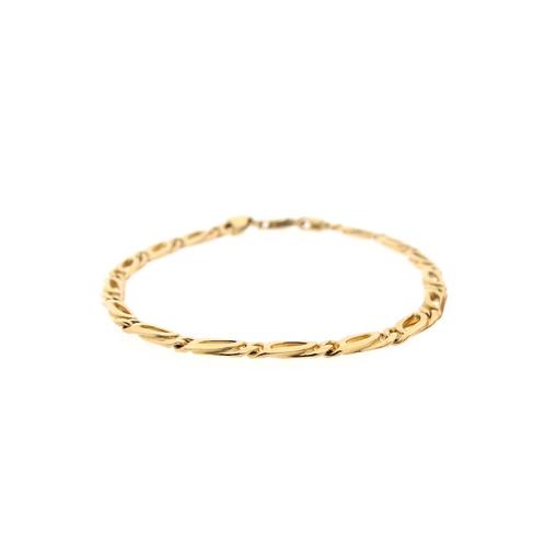 Gouden fantasie schakel armband | 19,5 cm (gouden armband), Handtassen en Accessoires, Armbanden, Overige kleuren, Gebruikt, Goud