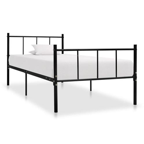 vidaXL Bedframe metaal zwart 90x200 cm, Maison & Meubles, Chambre à coucher | Lits, Envoi