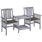 vidaXL Chaises de jardin avec table à thé et coussins, Verzenden, Neuf