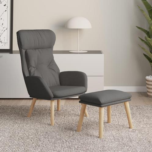 vidaXL Relaxstoel met voetenbank stof donkergrijs, Huis en Inrichting, Fauteuils, Nieuw, Verzenden