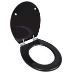 vidaXL Toiletbril soft-close simpel ontwerp MDF zwart, Verzenden, Nieuw