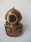 Copper miniature diving helmet - copper and brass