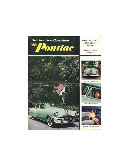 1953 PONTIAC CHIEFTAIN / CATALINA PROGRAMMA BROCHURE ENGELS, Boeken, Auto's | Folders en Tijdschriften, Ophalen of Verzenden