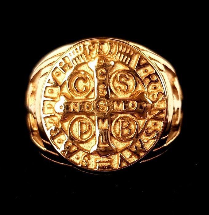 Signetring - katholiek - Sint-Benedictus-kruis - Exorcisme, Antiek en Kunst, Antiek | Boeken en Manuscripten