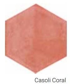 Small Collection Hexagon Casoli Coral / Hoogglans Keramisch, Doe-het-zelf en Bouw, Tegels, Ophalen of Verzenden