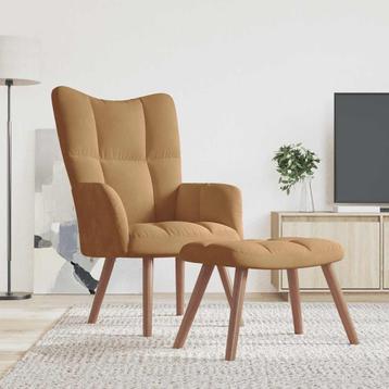 vidaXL Relaxstoel met voetenbank fluweel bruin, Huis en Inrichting, Fauteuils, Verzenden, Nieuw