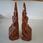 Zuilvormig houtsnijwerk, Houten wandzuilen - 27 cm - Hout