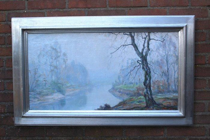 Johan Meijer (1885-1970) - Nevelige herftmorgen, Antiek en Kunst, Kunst | Schilderijen | Klassiek