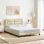 vidaXL Bedframe zonder matras 120x200 cm stof crèmekleurig, Verzenden, Nieuw