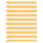 vidaXL Balkonscherm 120x600 cm oxford stof wit en geel, Tuin en Terras, Verzenden, Nieuw