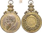 Brons medaille Belgie: Leopold Ii, 1865-1909:, Timbres & Monnaies, Pièces & Médailles, Verzenden