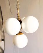 Plafondlamp - Metaal en opaline