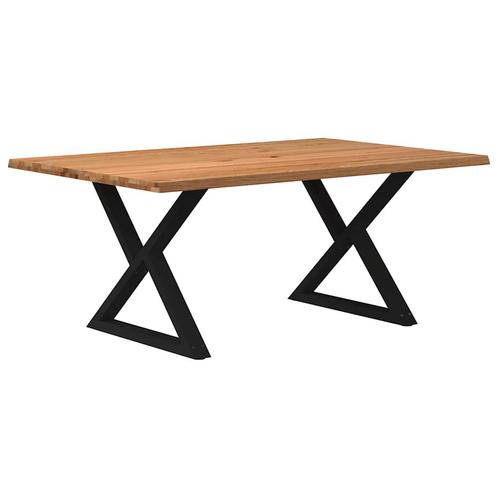 vidaXL Eettafel met natuurlijke rand 180x120x74cm eikenhout, Huis en Inrichting, Tafels | Eettafels, Nieuw, Verzenden