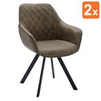 Stoelen | TITAN DIAMOND | Microvezel/Metaal | Olive |, Verzenden, Nieuw in verpakking