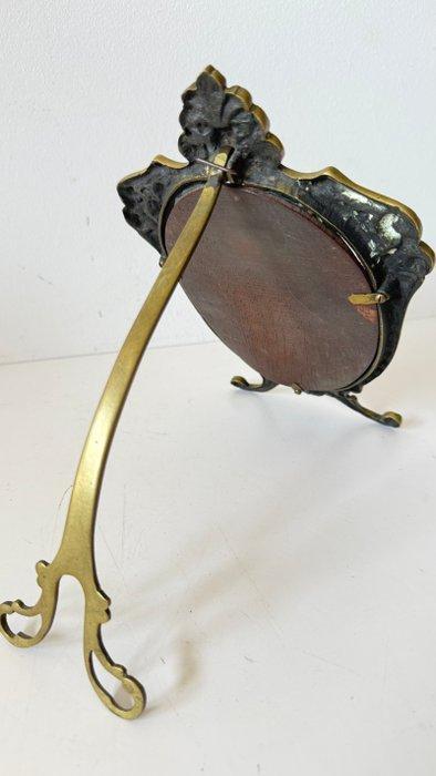 Tafelspiegel- Lipstick - Brons - Gouden tafelspiegel, Antiek en Kunst, Curiosa en Brocante