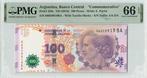 2016 Argentina P 358c 100 Pesos Commemorative Pmg 66 Epq, Postzegels en Munten, België, Verzenden