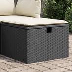 vidaXL Tuinkruk met kussen 55x55x37 cm poly rattan zwart, Verzenden, Nieuw