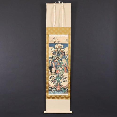 Ichiysai Kuniyoshi () - Zeven gelukkige goden met, Antiek en Kunst, Antiek | Overige Antiek