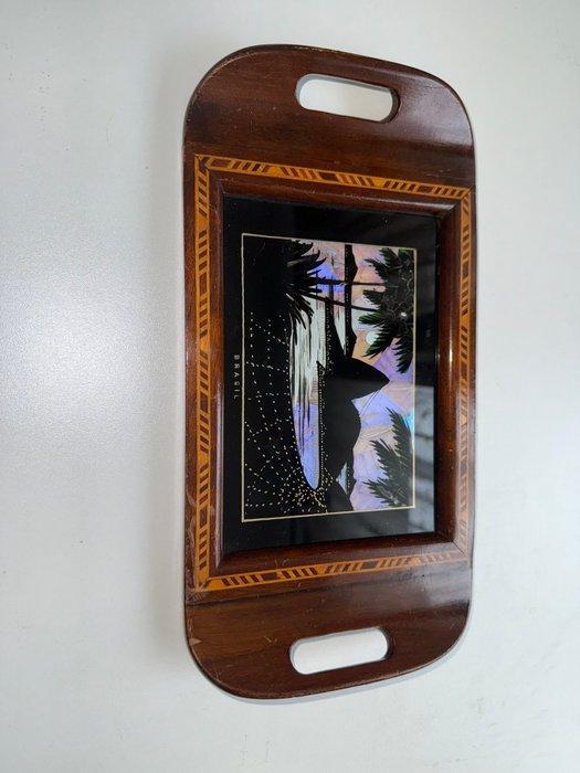 Curiosidades Brasileiras - Dienblad - Hout - Braziliaanse, Antiquités & Art, Curiosités & Brocante