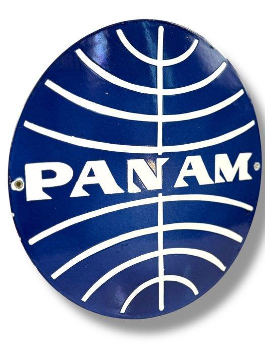 Emaille plaat - Pan Am - Emaille, Antiek en Kunst, Antiek | Wandborden en Tegels