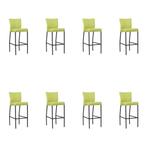 Set van 8 Leren barkrukken Revolt hoog - Toledo Lime, Ophalen of Verzenden