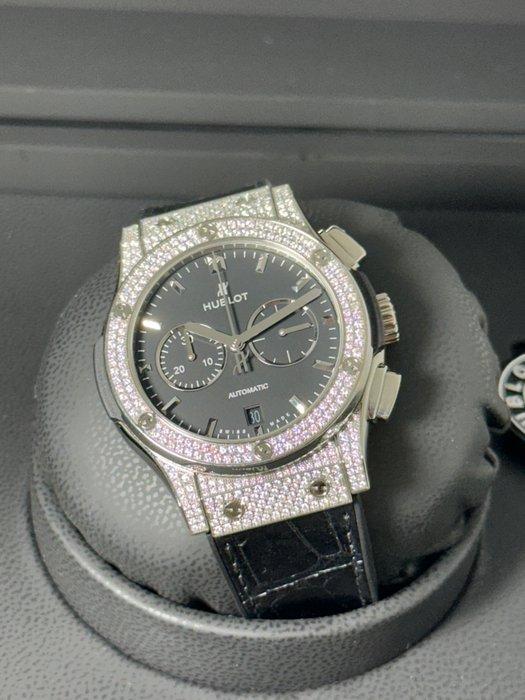 Hublot - 	Classic Fusion Chronograph Titanium Pavè -, Handtassen en Accessoires, Horloges | Heren