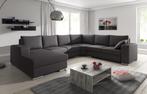 Hoekbank Adel - Donkergrijs - Stof - Met lounge, Verzenden, Nieuw
