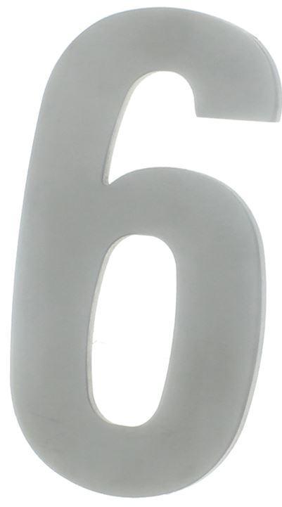 Huisnummer 6 130 mm rvs, Doe-het-zelf en Bouw, Hang- en Sluitwerk, Klink of Kruk, Nieuw, Overige materialen