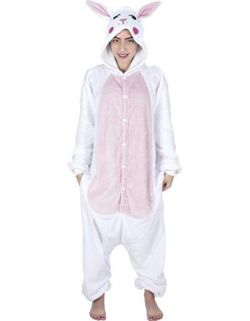 Wit konijn met roze buik onesie, Ophalen of Verzenden