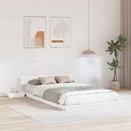 vidaXL Ligbedframe met Nachtkastjes Wit 120x200cm Massief, Verzenden, Nieuw