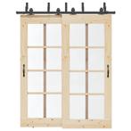 vidaXL Doos met onderdelen voor schuifdeur 183 cm staal, Doe-het-zelf en Bouw, Hang- en Sluitwerk, Verzenden, Nieuw