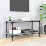 vidaXL Tv-meubel 80x33x41 cm bewerkt hout en staal grijs, Verzenden, Nieuw