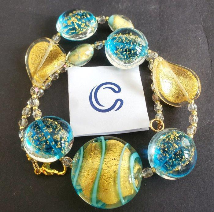 24 karaat - Geel goud, Murano - Halsketting, Antiquités & Art, Antiquités | Verre & Cristal