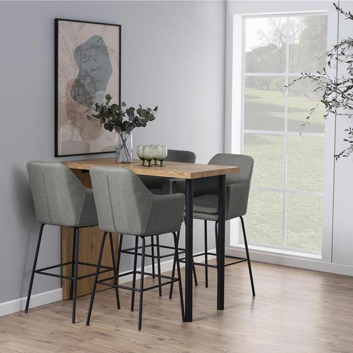 Gstoffeerde barkruk lichtgrijs | 75 cm, Huis en Inrichting, Barkrukken, Nieuw, 1 kruk, Metaal, 90 cm of meer, Verzenden