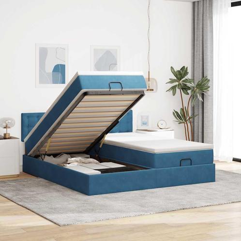 vidaXL Bed poef met matrassen en leds 200x200 cm fluweel, Huis en Inrichting, Slaapkamer | Bedden, Nieuw, Verzenden