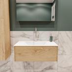 Badkamermeubel BWS Madrid Washed Oak 80x45x30 cm Mat Witte, Ophalen of Verzenden, Nieuw, Bad