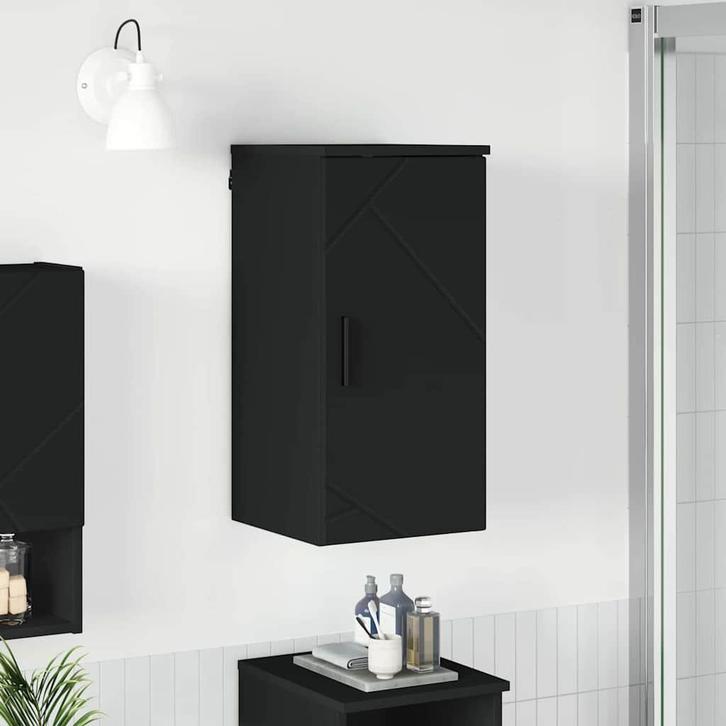 vidaXL Badkamerkast met opslag Zwart 30 x 31.5 x 61 cm, Huis en Inrichting, Tafels | Kaptafels, Nieuw, Verzenden